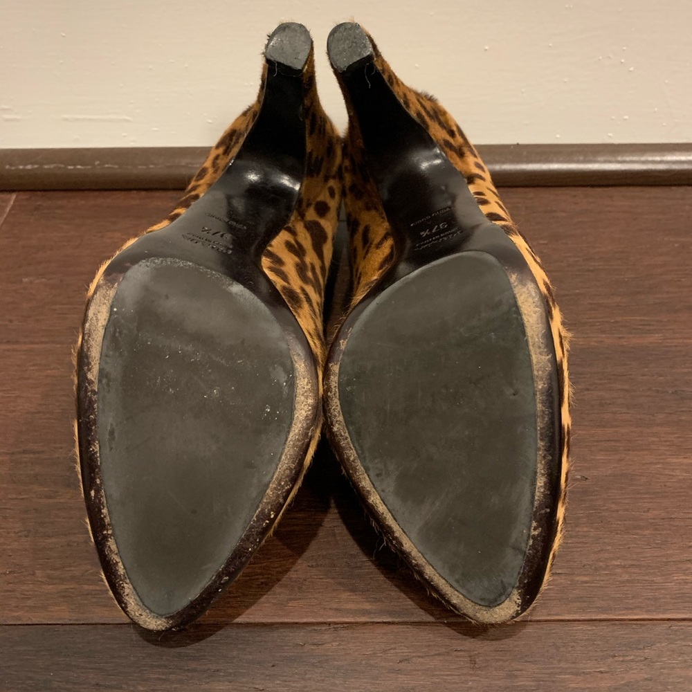 37.5 Prada calf hair leopard platform loafer pumps - Picture 5 of 7